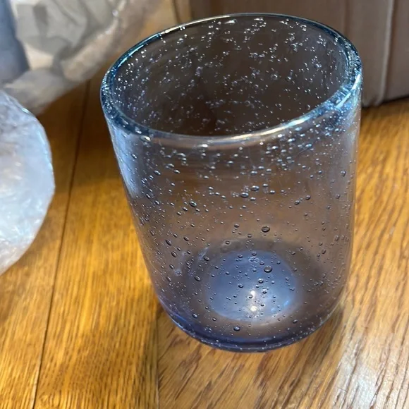 Blue Bubble Glass Drink Ware - 4 pieces - Picture 1 of 4